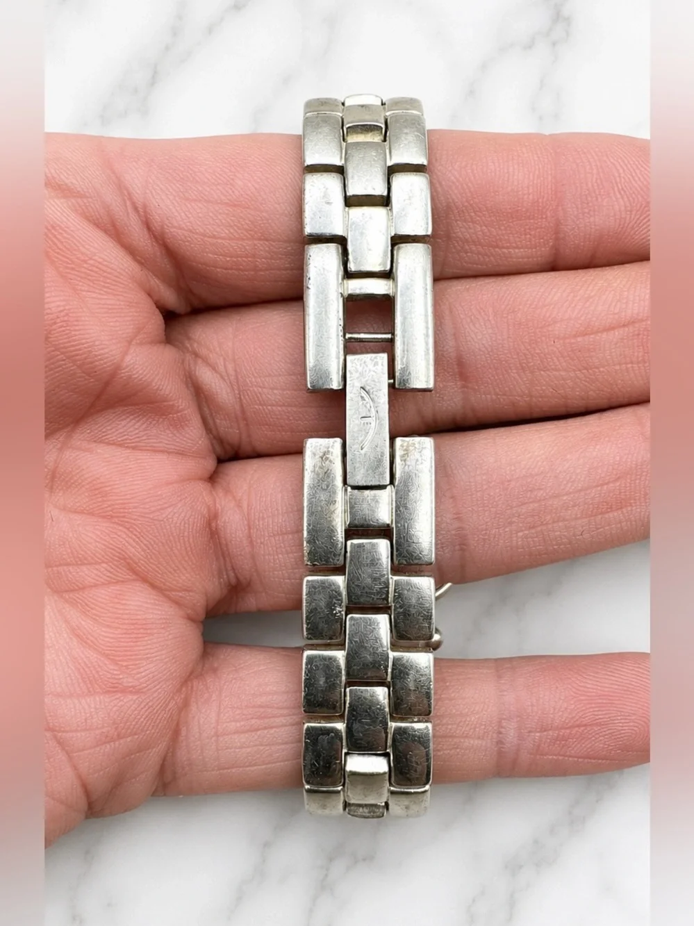Ecclissi Designer Solid Sterling Silver And Stainless Steel Womens Watch 6.75